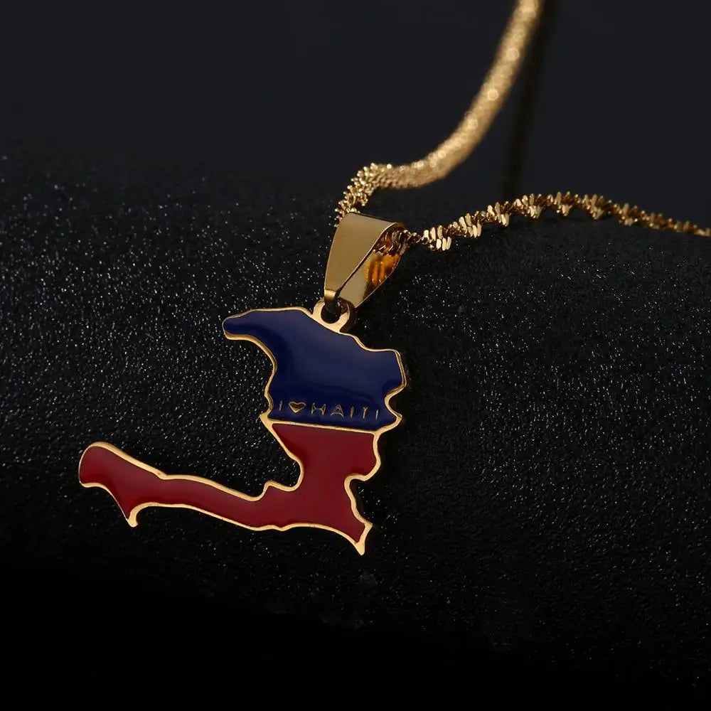 Republic of Haiti Map Necklace