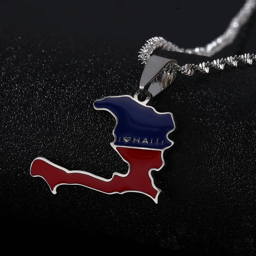 Republic of Haiti Map Necklace
