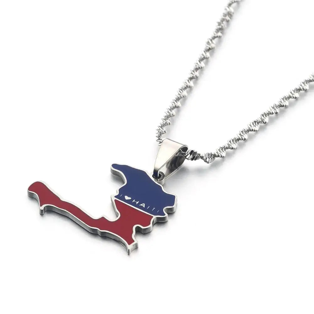 Republic of Haiti Map Necklace
