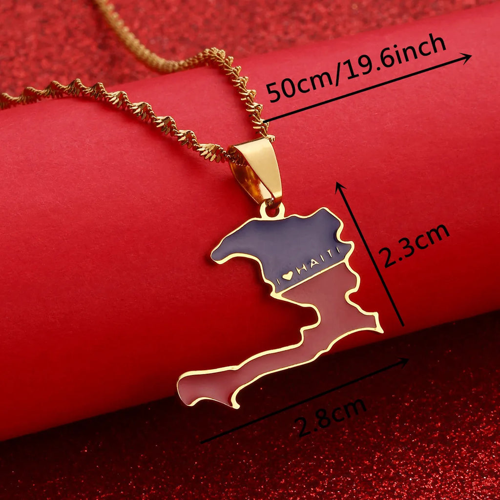 Republic of Haiti Map Necklace