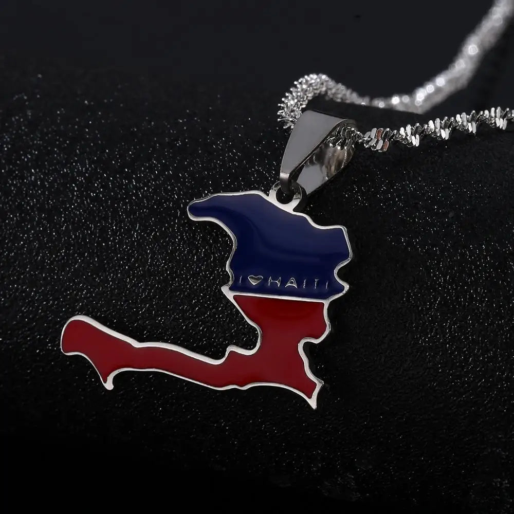 Republic of Haiti Map Necklace