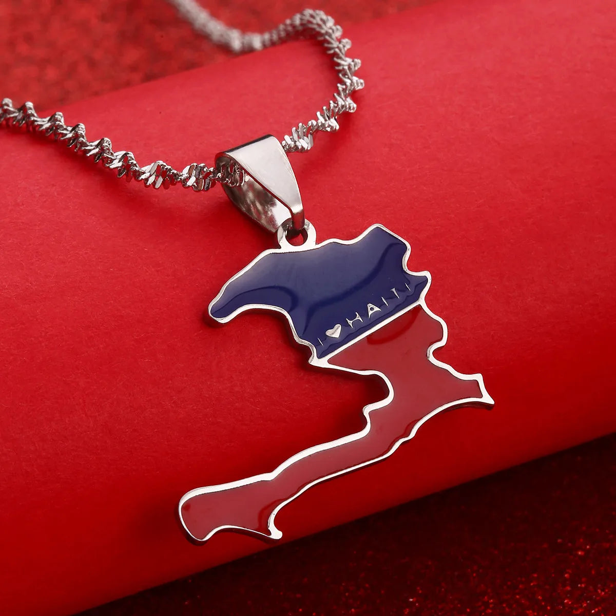 Republic of Haiti Map Necklace