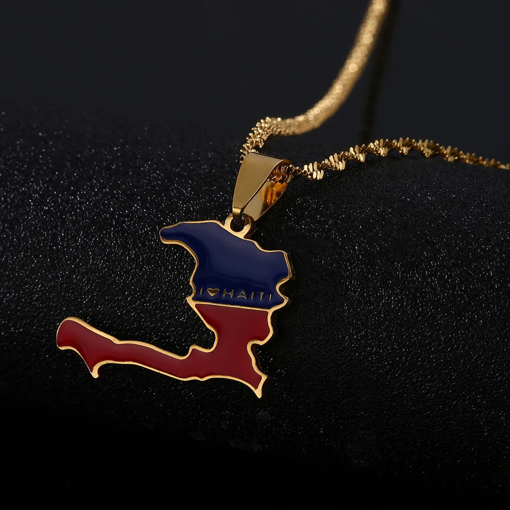 Republic of Haiti Map Necklace