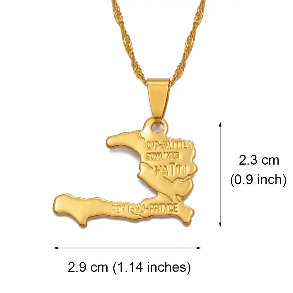 Haiti Map Necklace Pendants