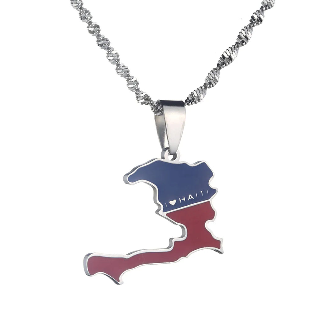 Republic of Haiti Map Necklace