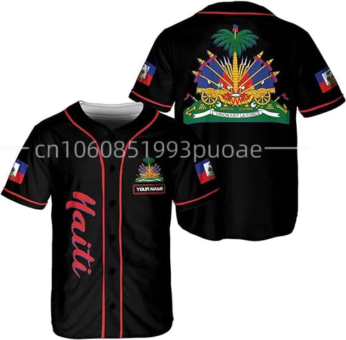 Custom Name Haiti Baseball Jersey Unisex