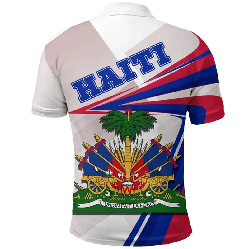 Haiti Flag Polo Shirt For Men