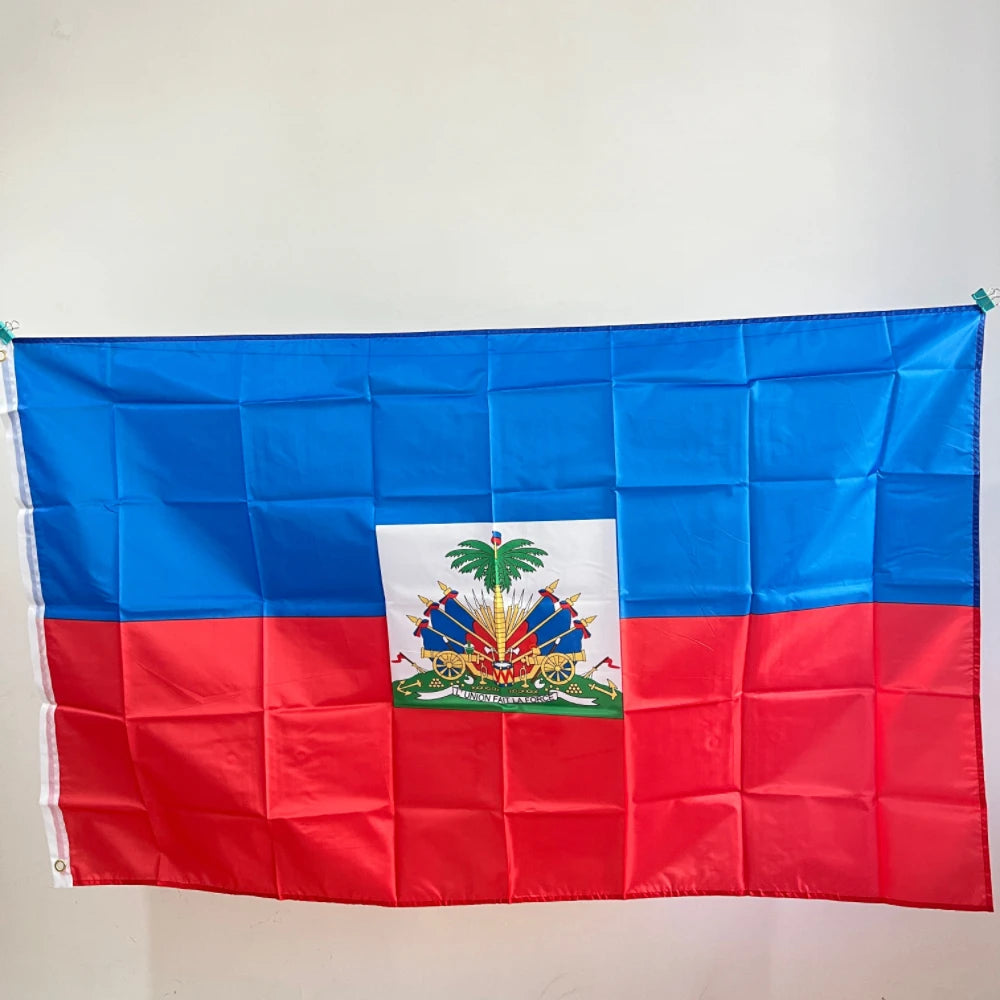 Haiti Flag 90x150cm blue/red 2 Sides Printed National Flag Haiti Sports