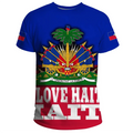 Haiti Flag Pattern T Shirt Unisex