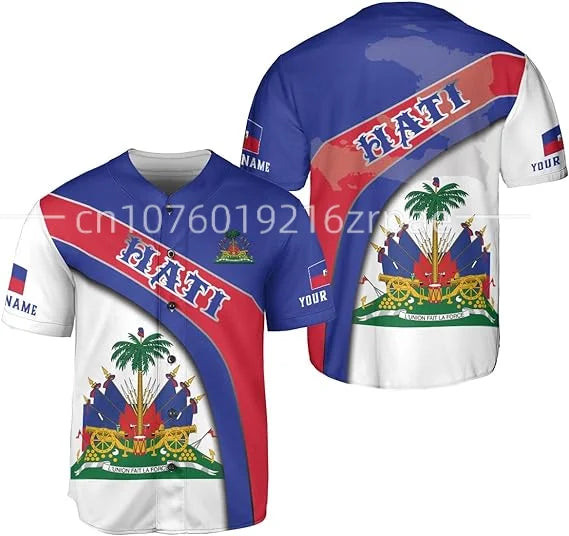 Custom Name Haiti Baseball Jersey Unisex