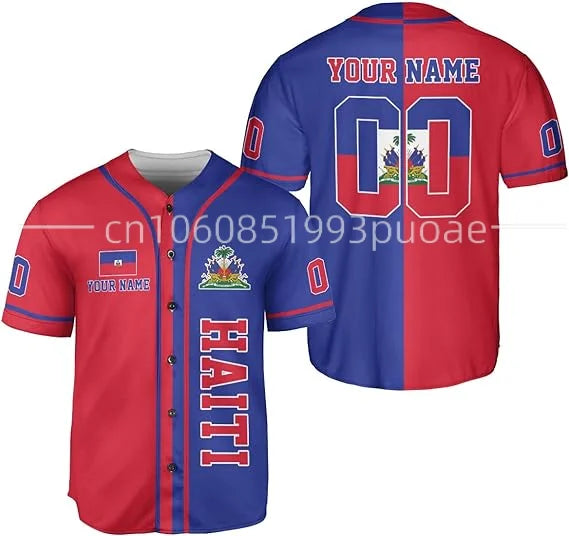 Custom Name Haiti Baseball Jersey Unisex