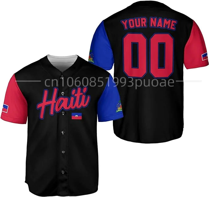 Custom Name Haiti Baseball Jersey Unisex