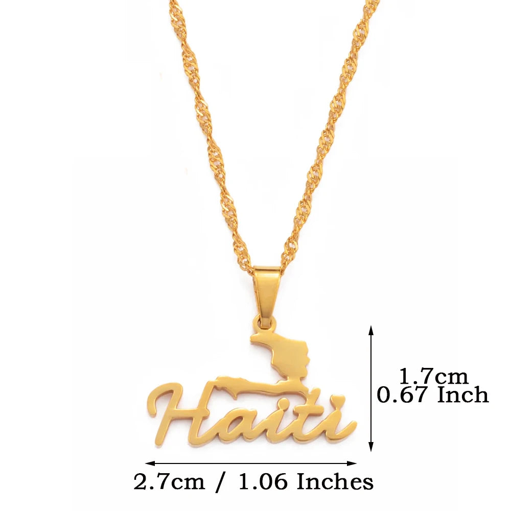 Ayiti Maps Necklace