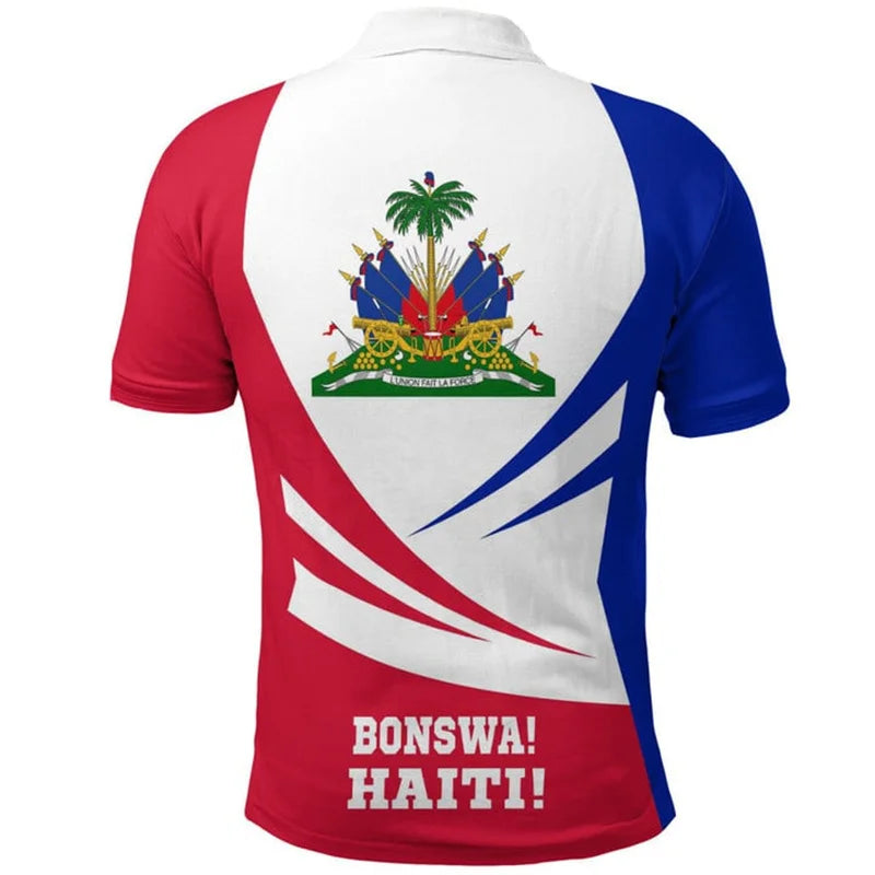 Haiti Flag Polo Shirt For Men