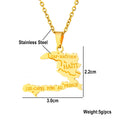 Haiti Map Necklace Unisex
