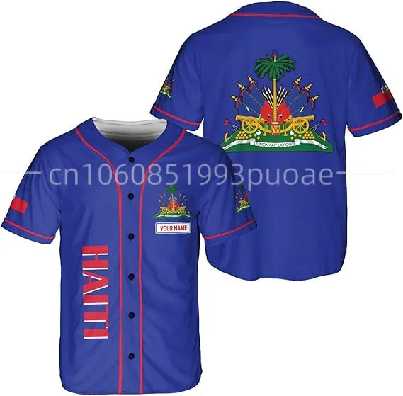 Custom Name Haiti Baseball Jersey Unisex