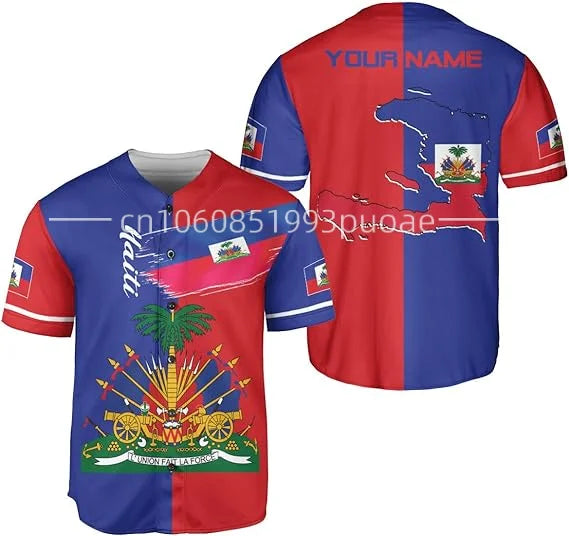 Custom Name Haiti Baseball Jersey Unisex