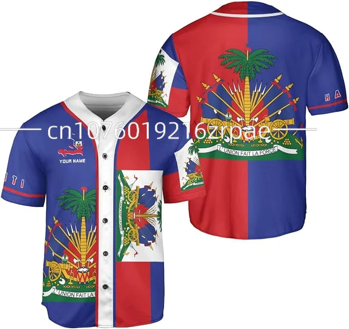 Custom Name Haiti Baseball Jersey Unisex