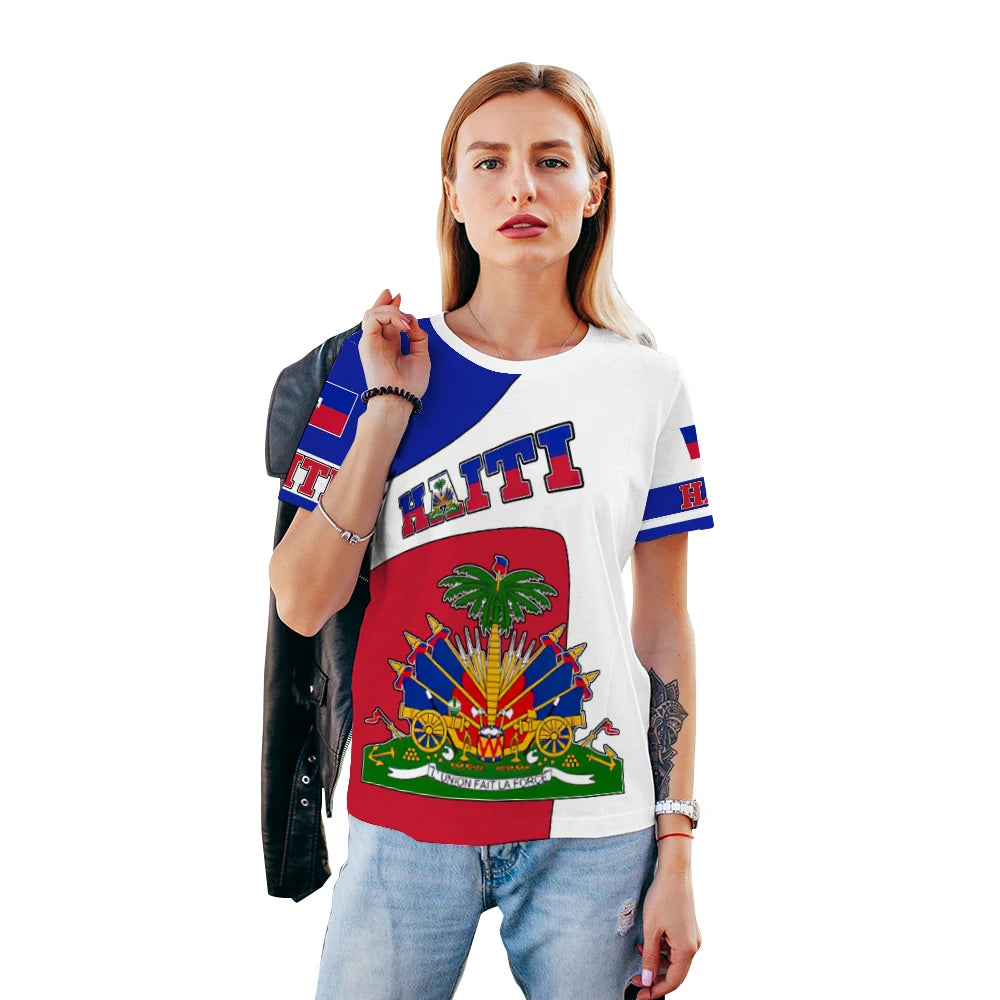 Haiti Flag Tshirt National Emblem Unisex