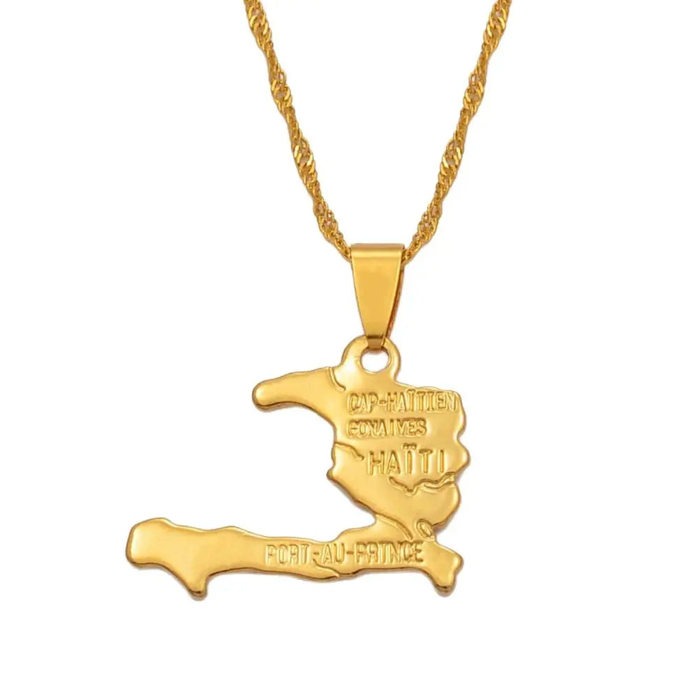 Haiti Map Necklace Pendants