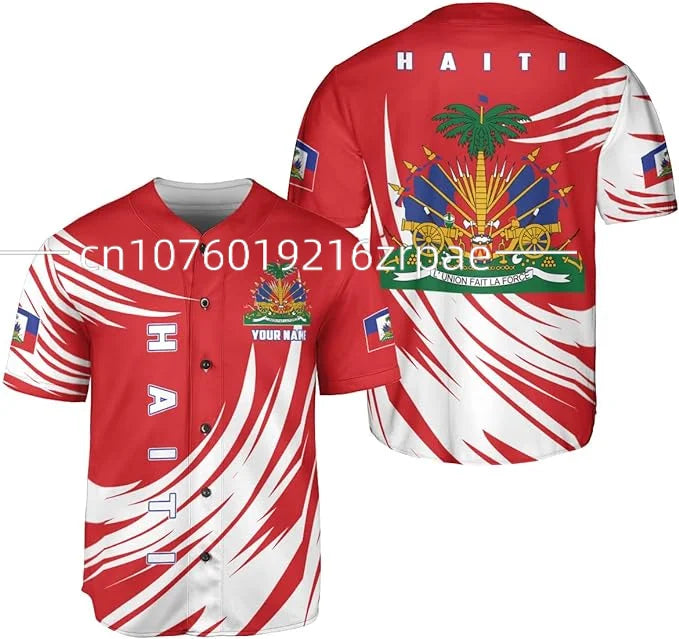 Custom Name Haiti Baseball Jersey Unisex