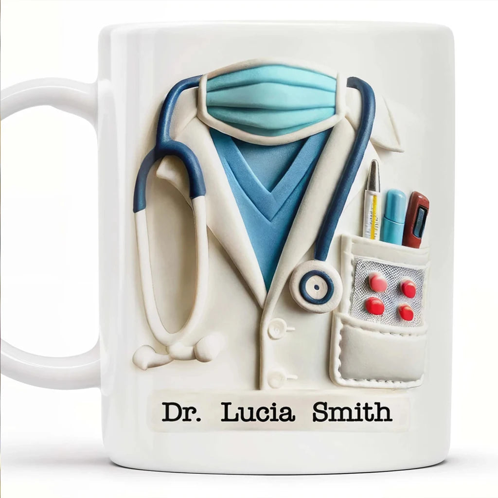 12oz Ceramic Mug for Doctors Nurses - Custom Name