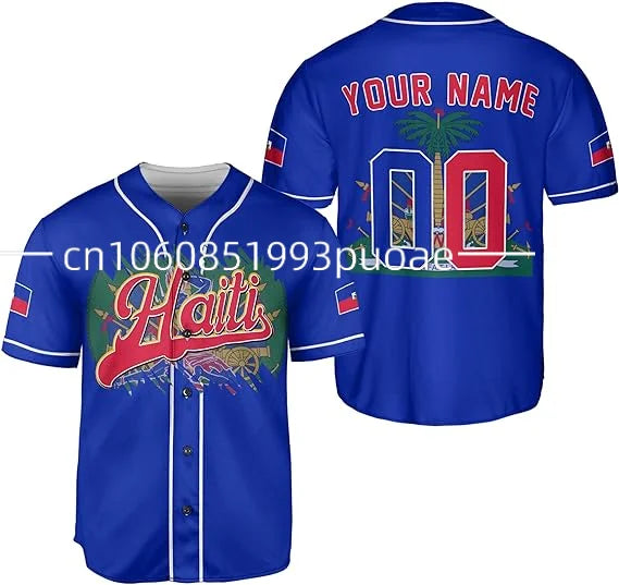 Custom Name Haiti Baseball Jersey Unisex
