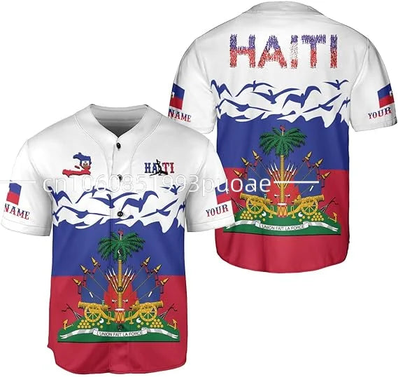 Custom Name Haiti Baseball Jersey Unisex
