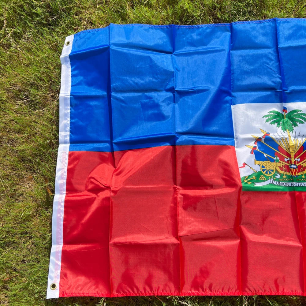 Haiti Flag 90x150cm blue/red 2 Sides Printed National Flag Haiti Sports