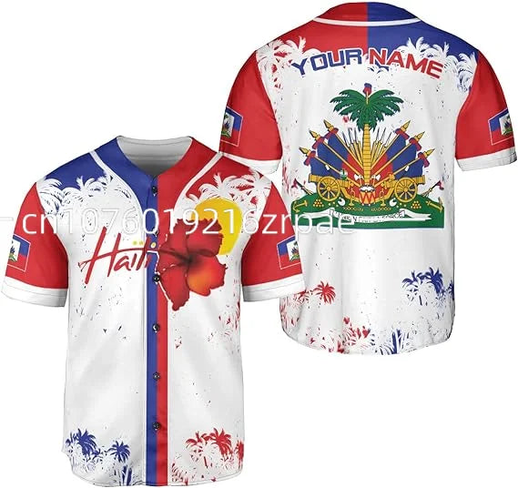 Custom Name Haiti Baseball Jersey Unisex