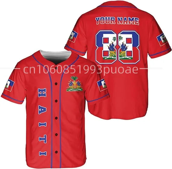 Custom Name Haiti Baseball Jersey Unisex