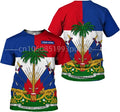 Unisex Haiti National Flag T-shirt  3D print with Custom Name