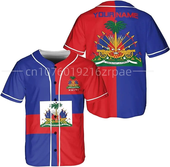 Custom Name Haiti Baseball Jersey Unisex