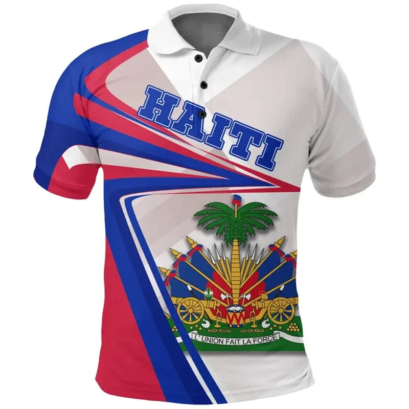 Haiti Flag Polo Shirt For Men