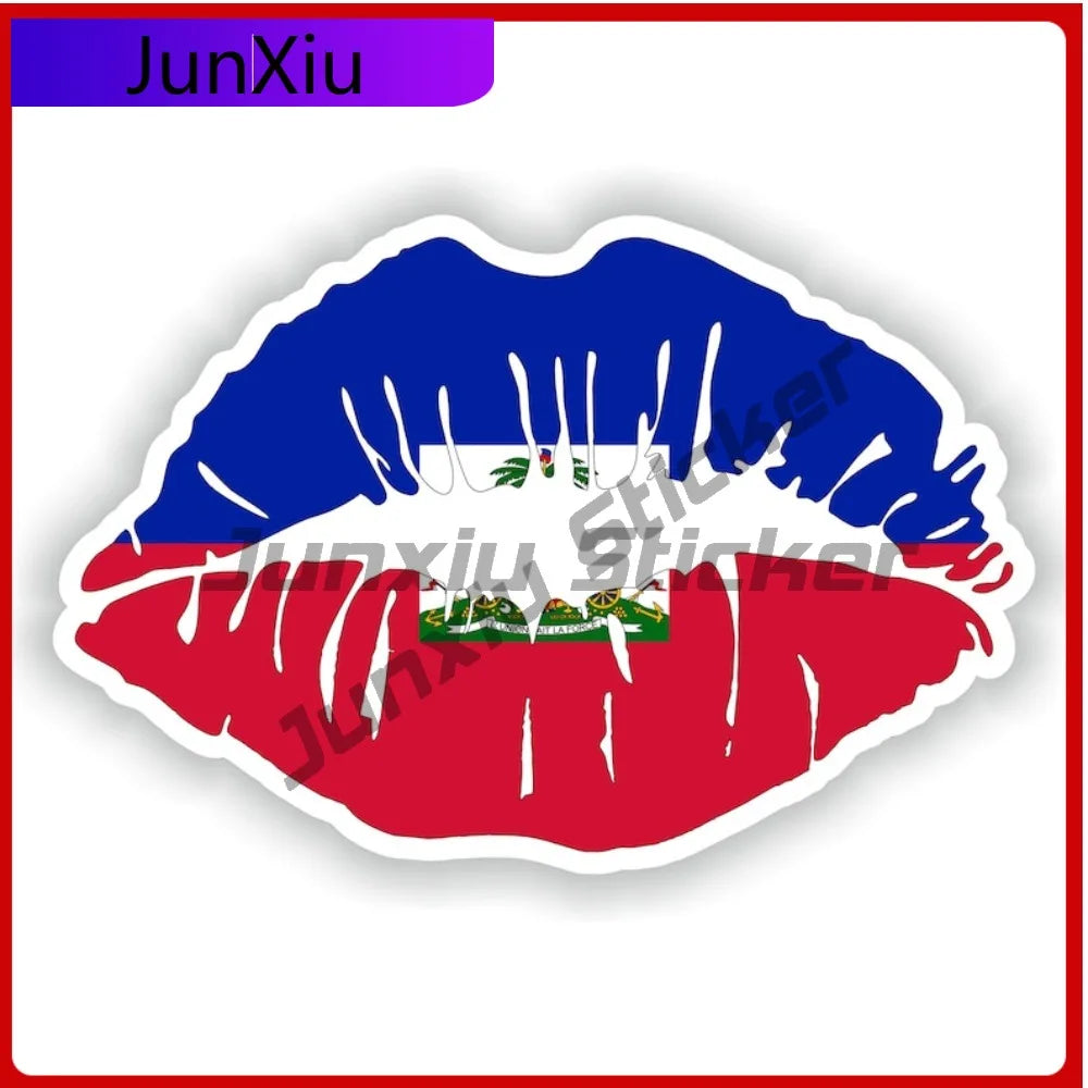 Haiti Flag Lips Shape Emblem Vinyl Decals Custom Decals Car
