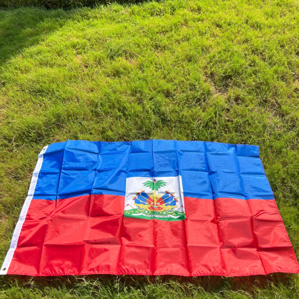 Haiti Flag 90x150cm blue/red 2 Sides Printed National Flag Haiti Sports