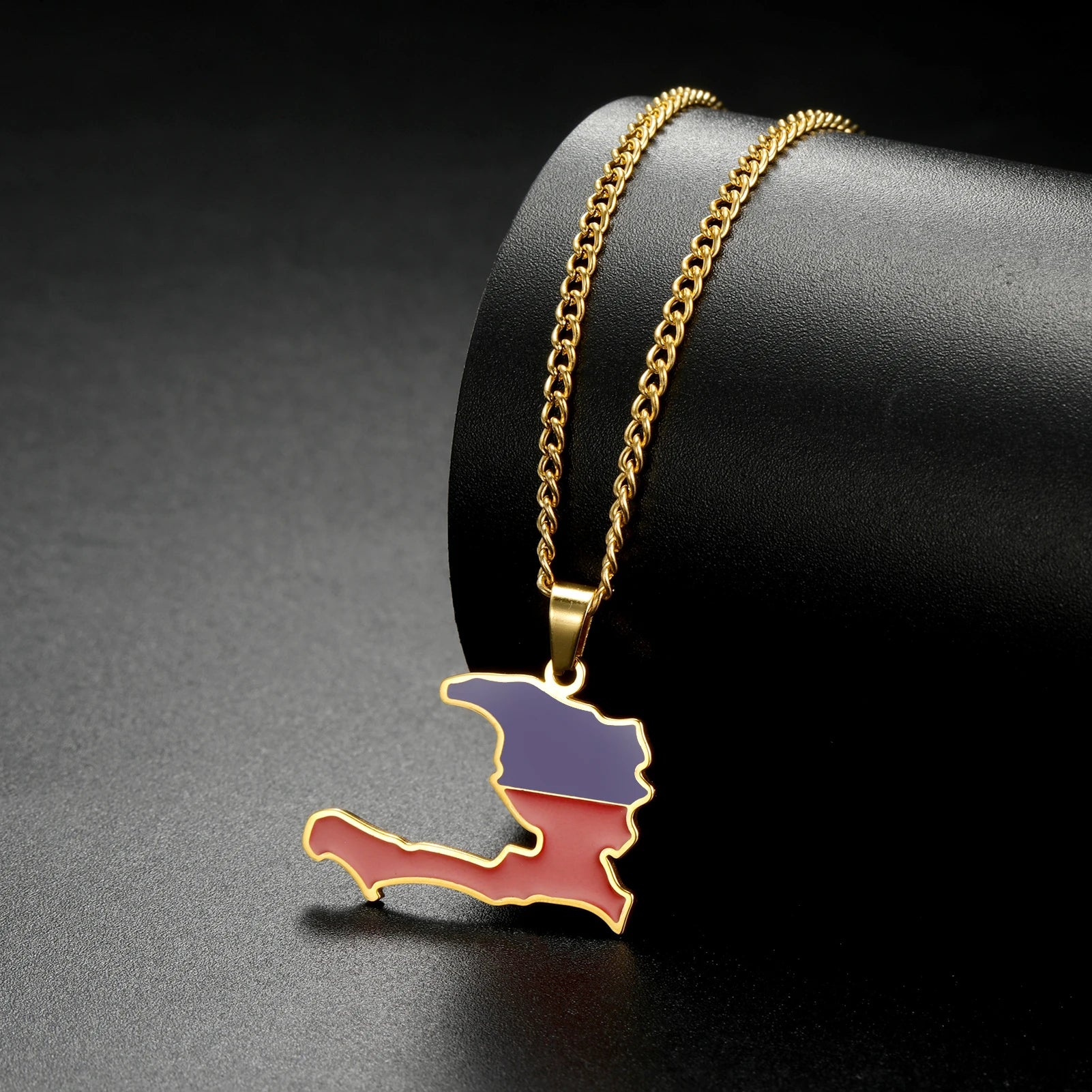 Haiti Map Color  Necklace Women/ Men