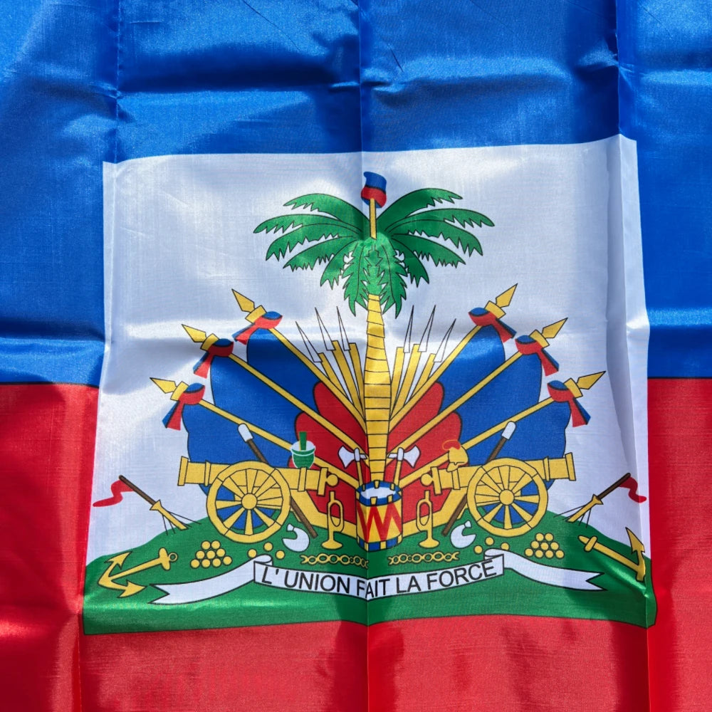 Haiti Flag 90x150cm blue/red 2 Sides Printed National Flag Haiti Sports