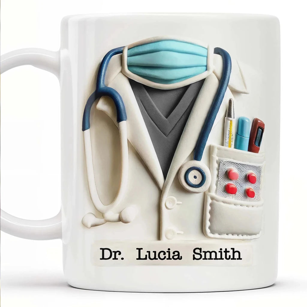 12oz Ceramic Mug for Doctors Nurses - Custom Name