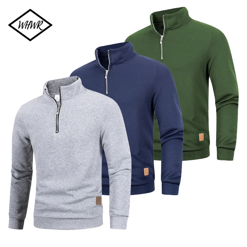 Men's Quarter Zip Up Long SleeveSlim