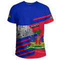 Haiti Flag Pattern T Shirt