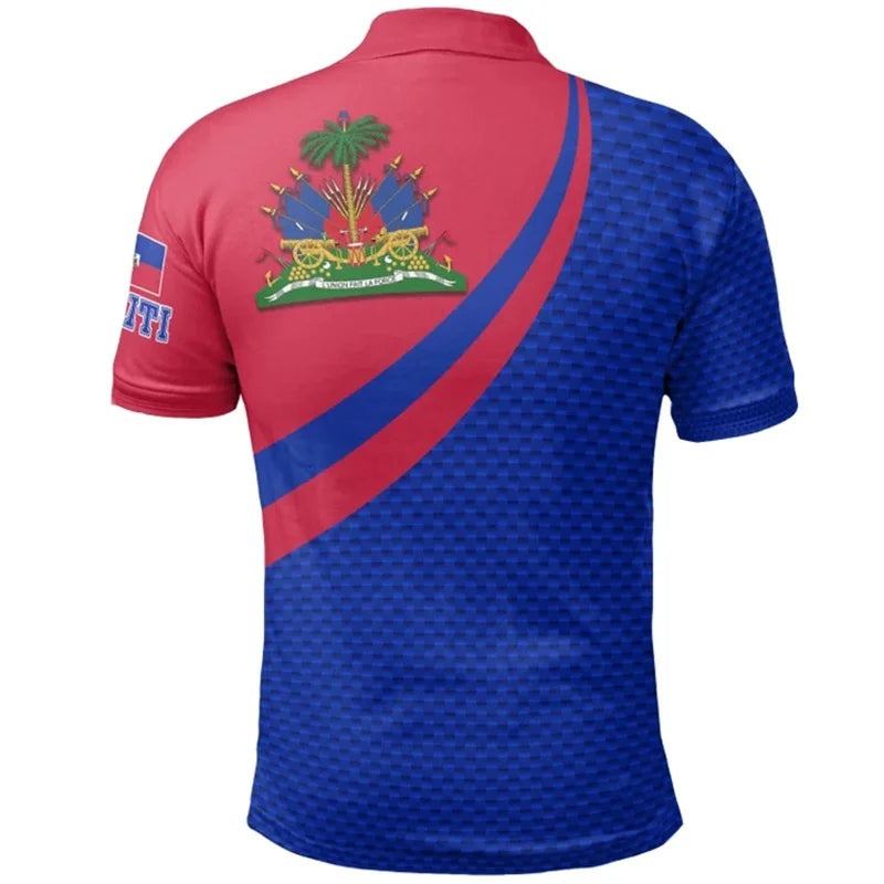 Haiti Flag Polo Shirt For Men