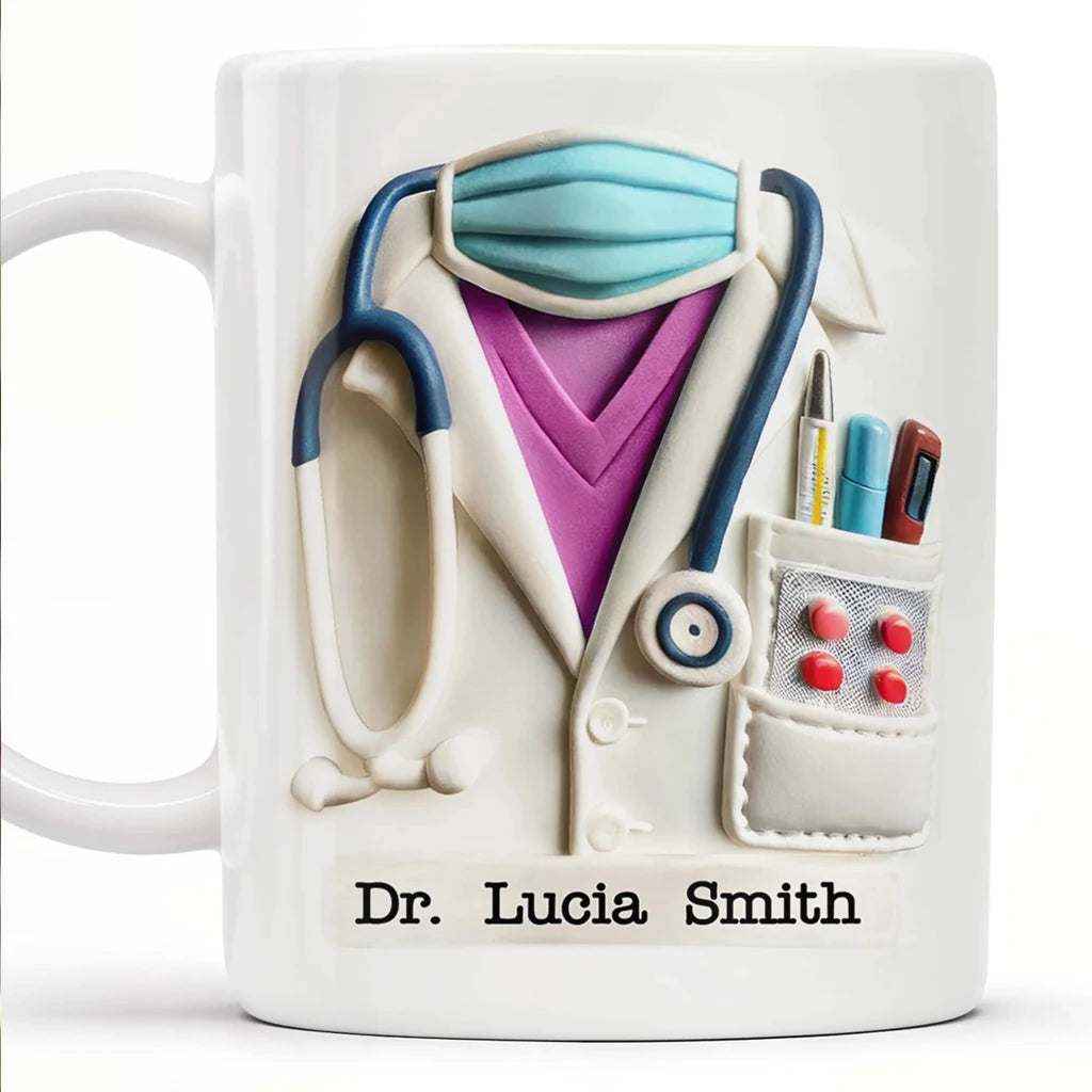 12oz Ceramic Mug for Doctors Nurses - Custom Name