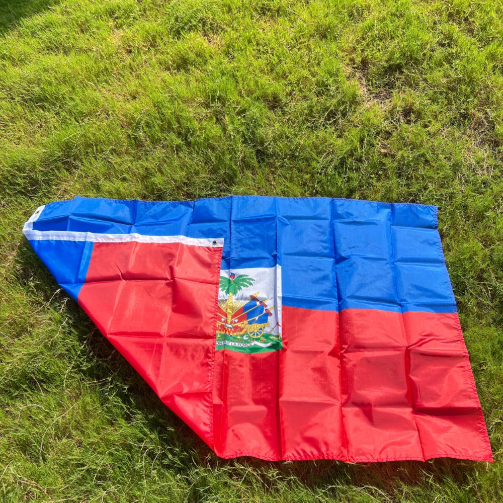 Haiti Flag 90x150cm blue/red 2 Sides Printed National Flag Haiti Sports