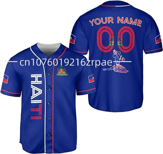Custom Name Haiti Baseball Jersey Unisex