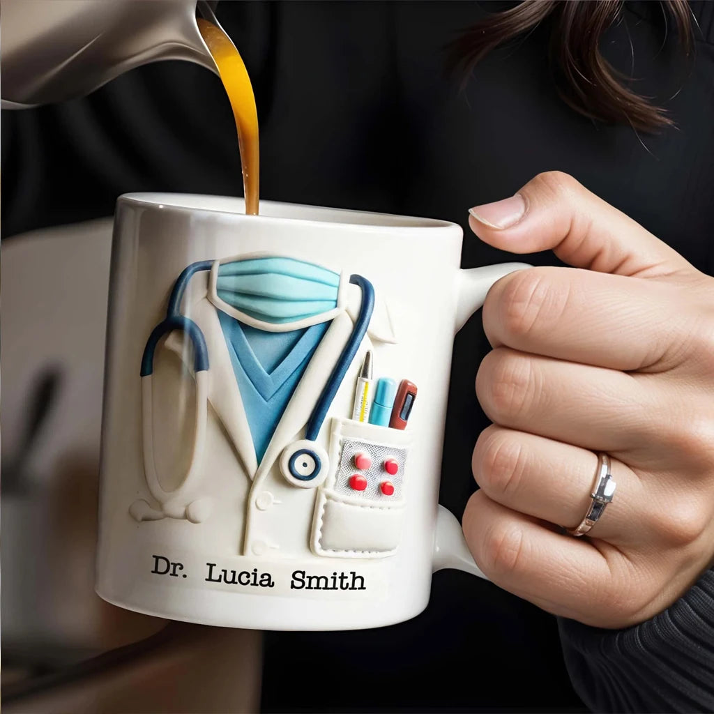 12oz Ceramic Mug for Doctors Nurses - Custom Name