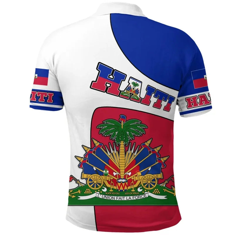 Haiti Flag Polo Shirt For Men