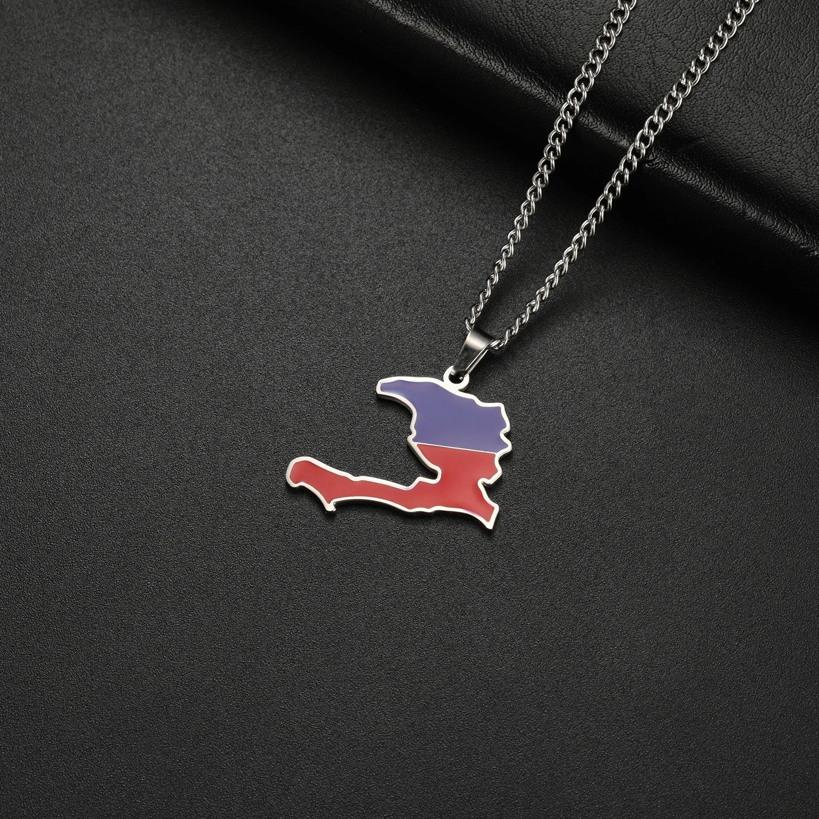 Haiti Map Color  Necklace Women/ Men