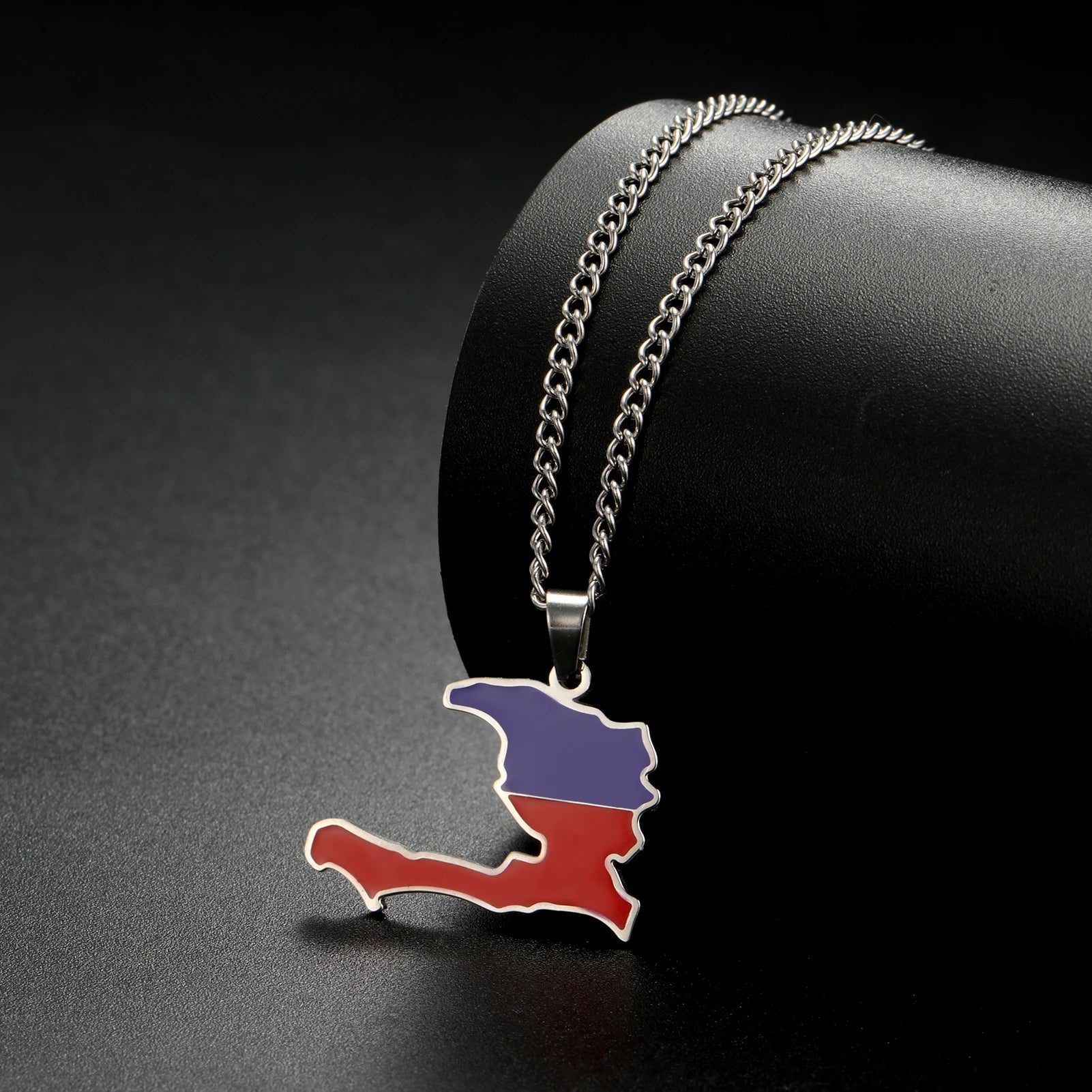 Haiti Map Color  Necklace Women/ Men