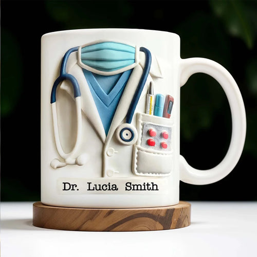 12oz Ceramic Mug for Doctors Nurses - Custom Name